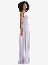 Side View Thumbnail - Moondance One-Shoulder Chiffon Maxi Dress with Shirred Front Slit