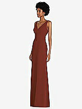 Side View Thumbnail - Auburn Moon Square Low-Back A-Line Dress with Front Slit and Pockets