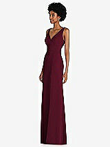 Side View Thumbnail - Cabernet Square Low-Back A-Line Dress with Front Slit and Pockets