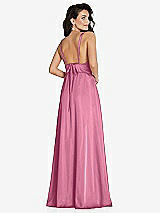 Rear View Thumbnail - Orchid Pink Deep V-Neck Shirred Skirt Maxi Dress with Convertible Straps