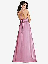 Alt View 1 Thumbnail - Powder Pink Deep V-Neck Shirred Skirt Maxi Dress with Convertible Straps