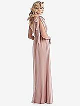 Alt View 4 Thumbnail - French Blue Empire Waist Shirred Skirt Convertible Sash Tie Maxi Dress