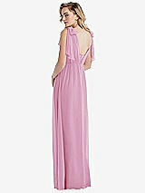Alt View 2 Thumbnail - Powder Pink Empire Waist Shirred Skirt Convertible Sash Tie Maxi Dress
