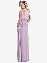 Alt View 2 Thumbnail - Pale Purple Empire Waist Shirred Skirt Convertible Sash Tie Maxi Dress