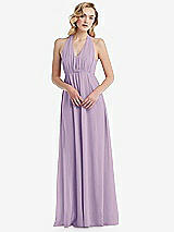 Alt View 5 Thumbnail - Pale Purple Empire Waist Shirred Skirt Convertible Sash Tie Maxi Dress