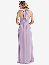 Rear View Thumbnail - Pale Purple Empire Waist Shirred Skirt Convertible Sash Tie Maxi Dress