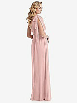 Alt View 4 Thumbnail - Rose - PANTONE Rose Quartz Empire Waist Shirred Skirt Convertible Sash Tie Maxi Dress