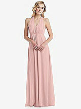 Alt View 5 Thumbnail - Rose - PANTONE Rose Quartz Empire Waist Shirred Skirt Convertible Sash Tie Maxi Dress