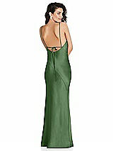 Alt View 1 Thumbnail - Vineyard Green V-Neck Convertible Strap Bias Slip Dress with Front Slit
