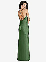 Rear View Thumbnail - Vineyard Green V-Neck Convertible Strap Bias Slip Dress with Front Slit