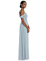 Side View Thumbnail - Mist Off-the-Shoulder Basque Neck Maxi Dress with Flounce Sleeves