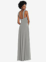 Rear View Thumbnail - Chelsea Gray Contoured Wide Strap Sweetheart Maxi Dress