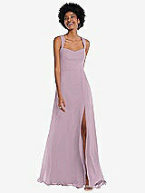 Front View Thumbnail - Suede Rose Contoured Wide Strap Sweetheart Maxi Dress