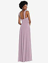 Rear View Thumbnail - Suede Rose Contoured Wide Strap Sweetheart Maxi Dress