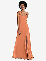 Front View Thumbnail - Sweet Melon Contoured Wide Strap Sweetheart Maxi Dress