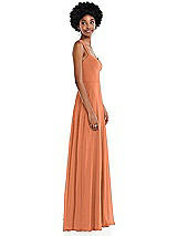 Side View Thumbnail - Sweet Melon Contoured Wide Strap Sweetheart Maxi Dress