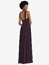 Rear View Thumbnail - Aubergine Contoured Wide Strap Sweetheart Maxi Dress