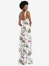 Rear View Thumbnail - Butterfly Botanica Ivory Contoured Wide Strap Sweetheart Maxi Dress