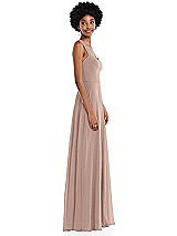 Side View Thumbnail - Bliss Contoured Wide Strap Sweetheart Maxi Dress
