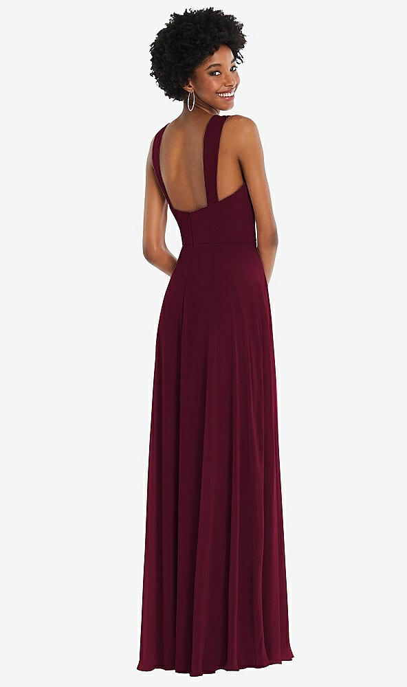 Back View - Cabernet Contoured Wide Strap Sweetheart Maxi Dress