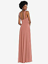 Rear View Thumbnail - Desert Rose Contoured Wide Strap Sweetheart Maxi Dress