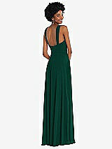 Rear View Thumbnail - Hunter Green Contoured Wide Strap Sweetheart Maxi Dress