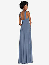 Rear View Thumbnail - Larkspur Blue Contoured Wide Strap Sweetheart Maxi Dress