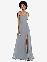 Front View Thumbnail - Platinum Contoured Wide Strap Sweetheart Maxi Dress