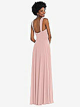 Rear View Thumbnail - Rose - PANTONE Rose Quartz Contoured Wide Strap Sweetheart Maxi Dress