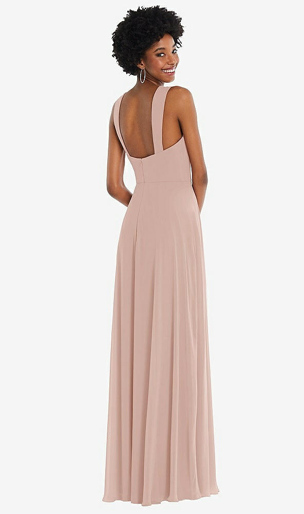 Back View - Toasted Sugar Contoured Wide Strap Sweetheart Maxi Dress