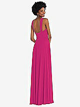 Rear View Thumbnail - Think Pink Contoured Wide Strap Sweetheart Maxi Dress