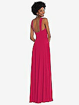 Rear View Thumbnail - Vivid Pink Contoured Wide Strap Sweetheart Maxi Dress