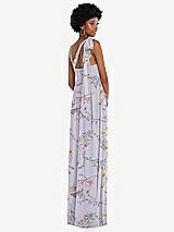 Alt View 3 Thumbnail - Butterfly Botanica Silver Dove Convertible Tie-Shoulder Empire Waist Maxi Dress