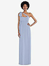 Alt View 2 Thumbnail - Sky Blue Convertible Tie-Shoulder Empire Waist Maxi Dress
