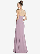 Rear View Thumbnail - Suede Rose Strapless Princess Line Crepe Mermaid Gown
