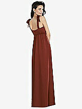Rear View Thumbnail - Auburn Moon Flat Tie-Shoulder Empire Waist Maxi Dress with Front Slit