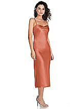 Side View Thumbnail - Terracotta Copper Open-Back Convertible Strap Midi Bias Slip Dress