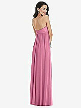Rear View Thumbnail - Orchid Pink Twist Shirred Strapless Empire Waist Gown with Optional Straps