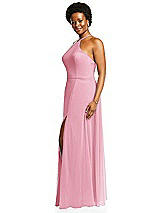 Alt View 2 Thumbnail - Peony Pink Diamond Halter Maxi Dress with Adjustable Straps