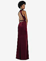 Front View Thumbnail - Cabernet High Neck Backless Maxi Dress with Slim Belt