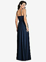 Rear View Thumbnail - Midnight Navy Cowl-Neck A-Line Maxi Dress with Adjustable Straps