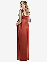 Rear View Thumbnail - Amber Sunset Flat Tie-Shoulder Empire Waist Maternity Dress