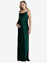 Front View Thumbnail - Evergreen Cowl-Neck Tie-Strap Maternity Slip Dress