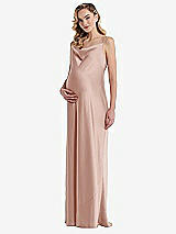 Front View Thumbnail - Toasted Sugar Cowl-Neck Tie-Strap Maternity Slip Dress
