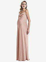 Side View Thumbnail - Toasted Sugar Cowl-Neck Tie-Strap Maternity Slip Dress