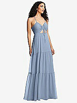 Alt View 1 Thumbnail - Cloudy Drawstring Bodice Gathered Tie Open-Back Maxi Dress with Tiered Skirt
