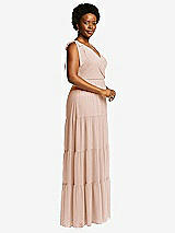 Alt View 2 Thumbnail - Cameo Bow-Shoulder Faux Wrap Maxi Dress with Tiered Skirt
