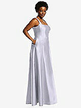 Alt View 2 Thumbnail - Silver Dove Boned Corset Closed-Back Satin Gown with Full Skirt and Pockets