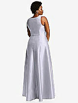 Alt View 3 Thumbnail - Silver Dove Boned Corset Closed-Back Satin Gown with Full Skirt and Pockets