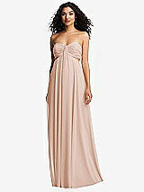 Alt View 2 Thumbnail - Cameo Strapless Empire Waist Cutout Maxi Dress with Covered Button Detail